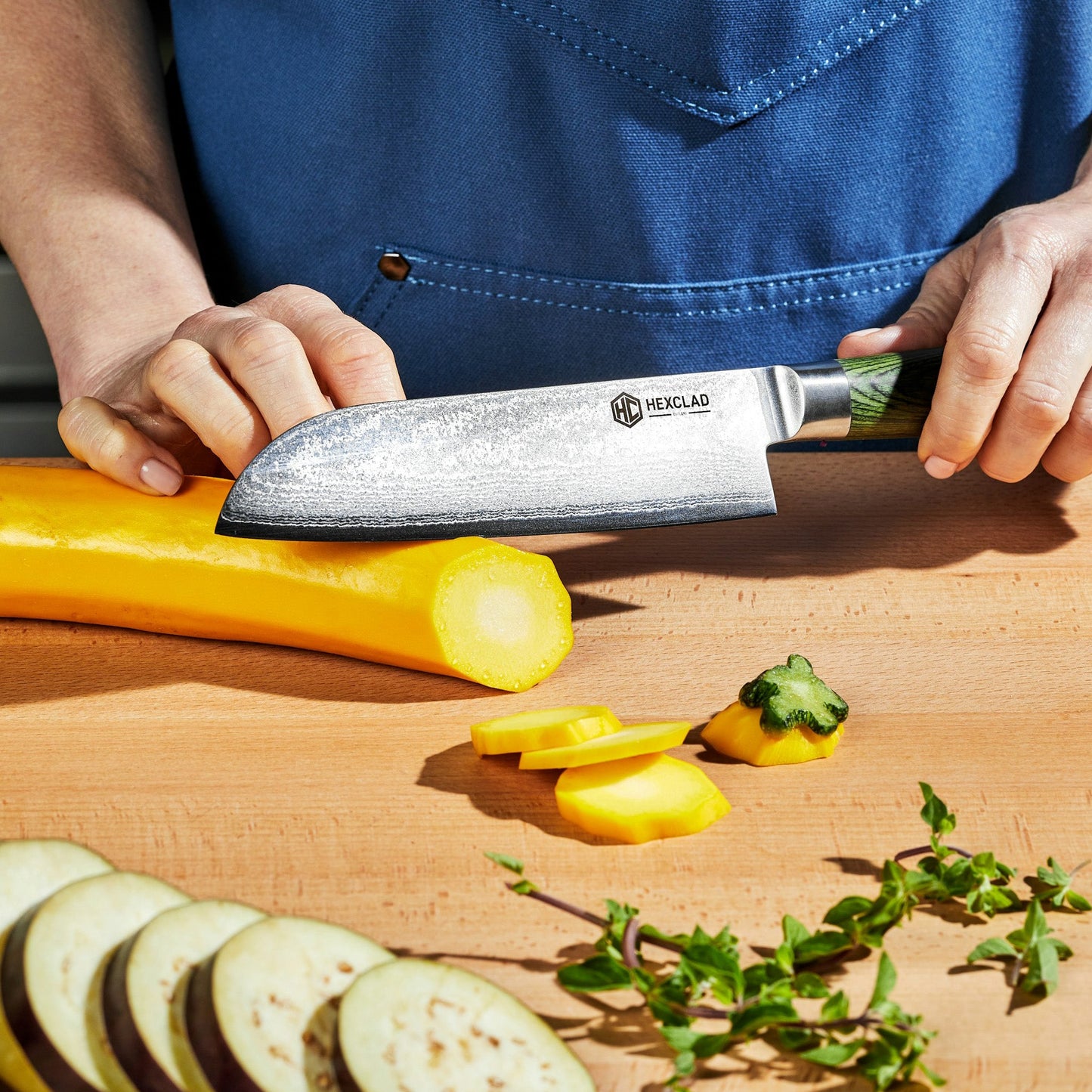 Damascus Steel Santoku Knife, 7