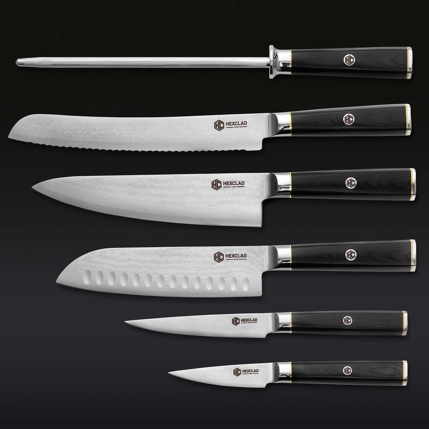 Master Series Damascus Steel Knife Set, 6-pc