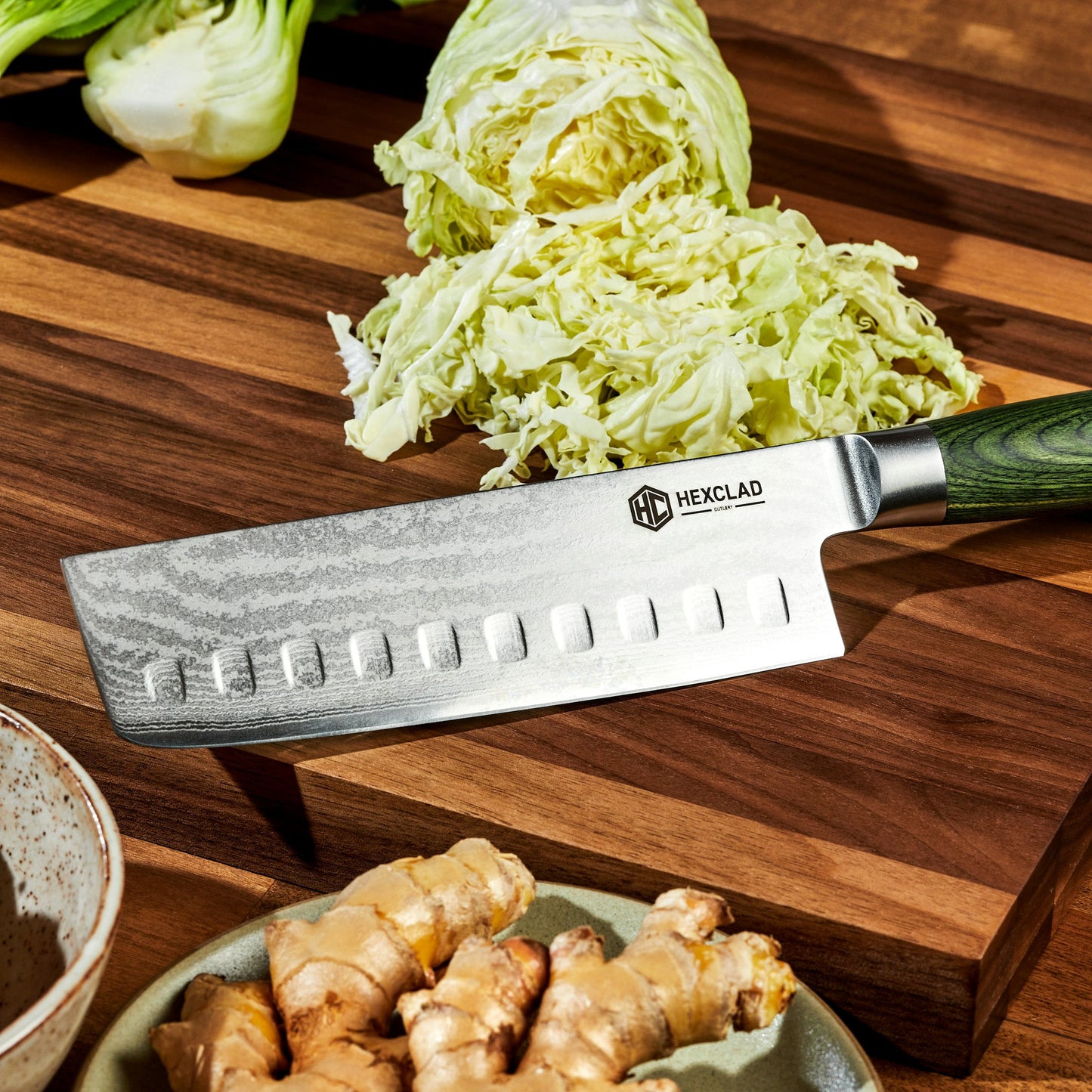 Damascus Steel Nakiri Knife, 6.5